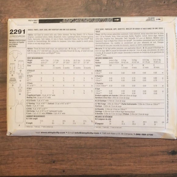 Set of Seven Simplicity Baby Patterns - Picture 7 of 15